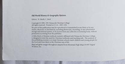 Abeka Old World History & Geography Quizzes Grade 5 (Like new, 2005, Pbk, 71 pages)