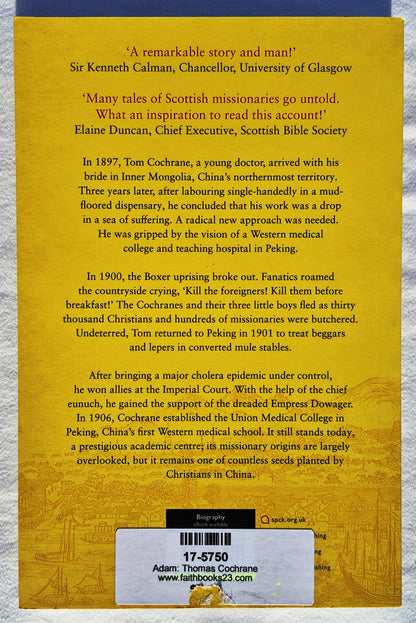 Thomas Cochrane and the Dragon Throne von Andrew Adam (Neu, 2018, Pb., 207 Seiten, SPCK Publishing)