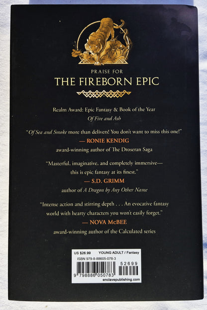 Of Sea and Smoke von Gillian Bronte Adams (The Fireborn Epic #2, 2023, HC, 500 Seiten, Enclave Publishing)