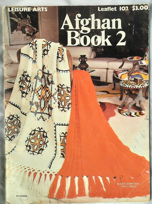 Afghan Book 2 - Leaflet 102 by Leisure Arts (Good, 1977, Pbk, 33 pages)