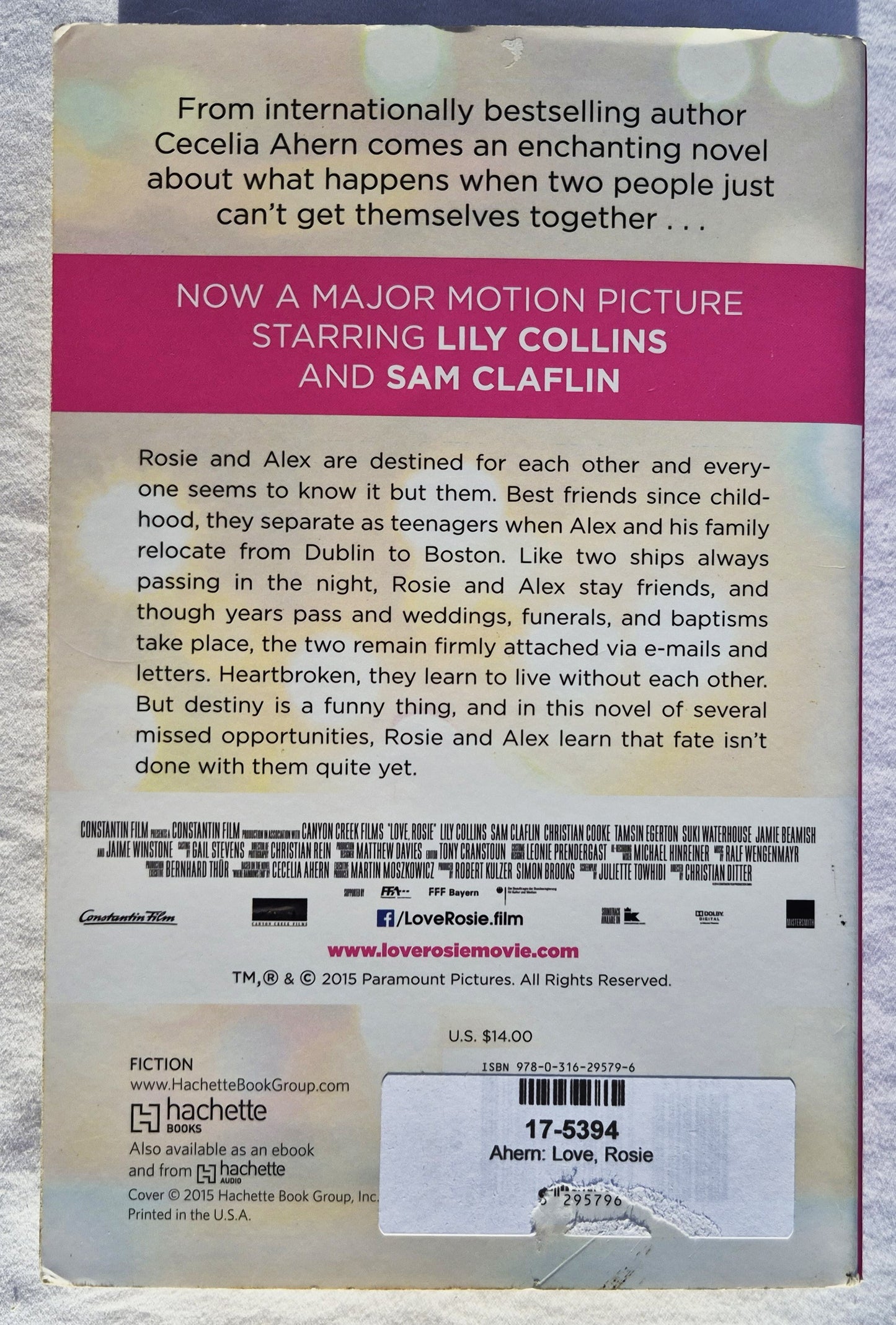 Love, Rosie von Cecelia Ahern (Sehr gut, 2015, Tb., 434 Seiten, Hachette Books)