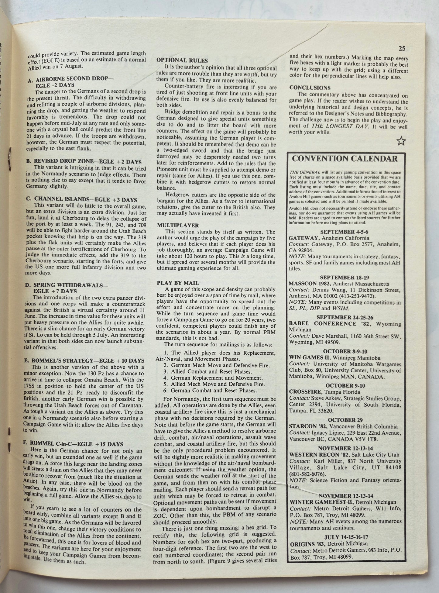 The Avalon Hill General Vol. 19 No. 2 Battle of the Bulge July-August 1982