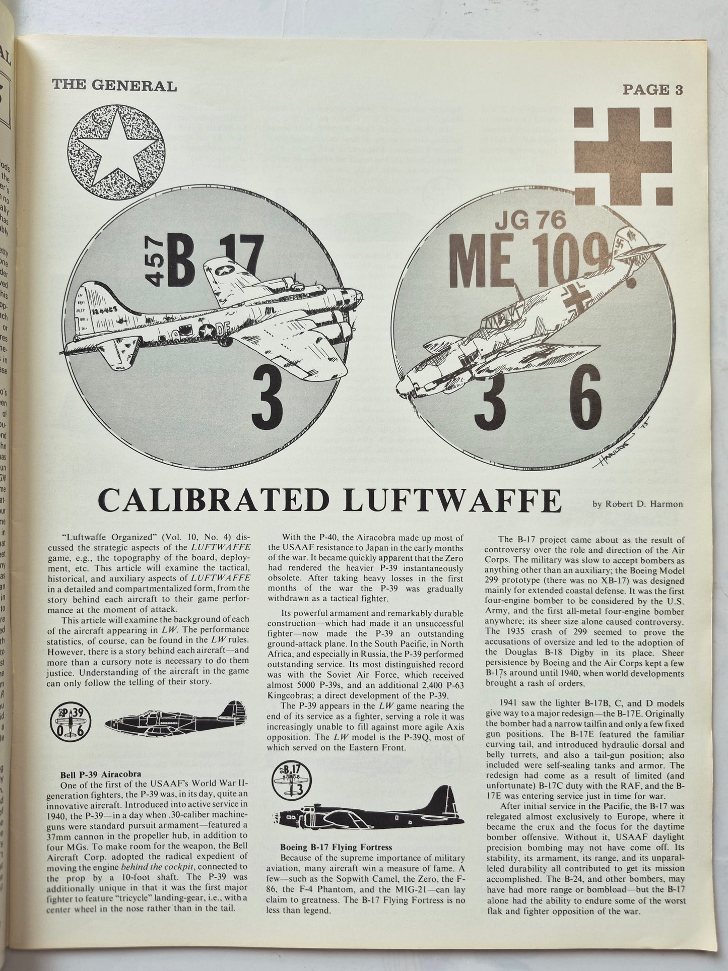 The Avalon Hill General May-June 1976 Vol. 13, No. 1 Calibrated Luftwaffe