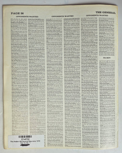 The Avalon Hill General May-June 1976 Vol. 13, No. 1 Calibrated Luftwaffe