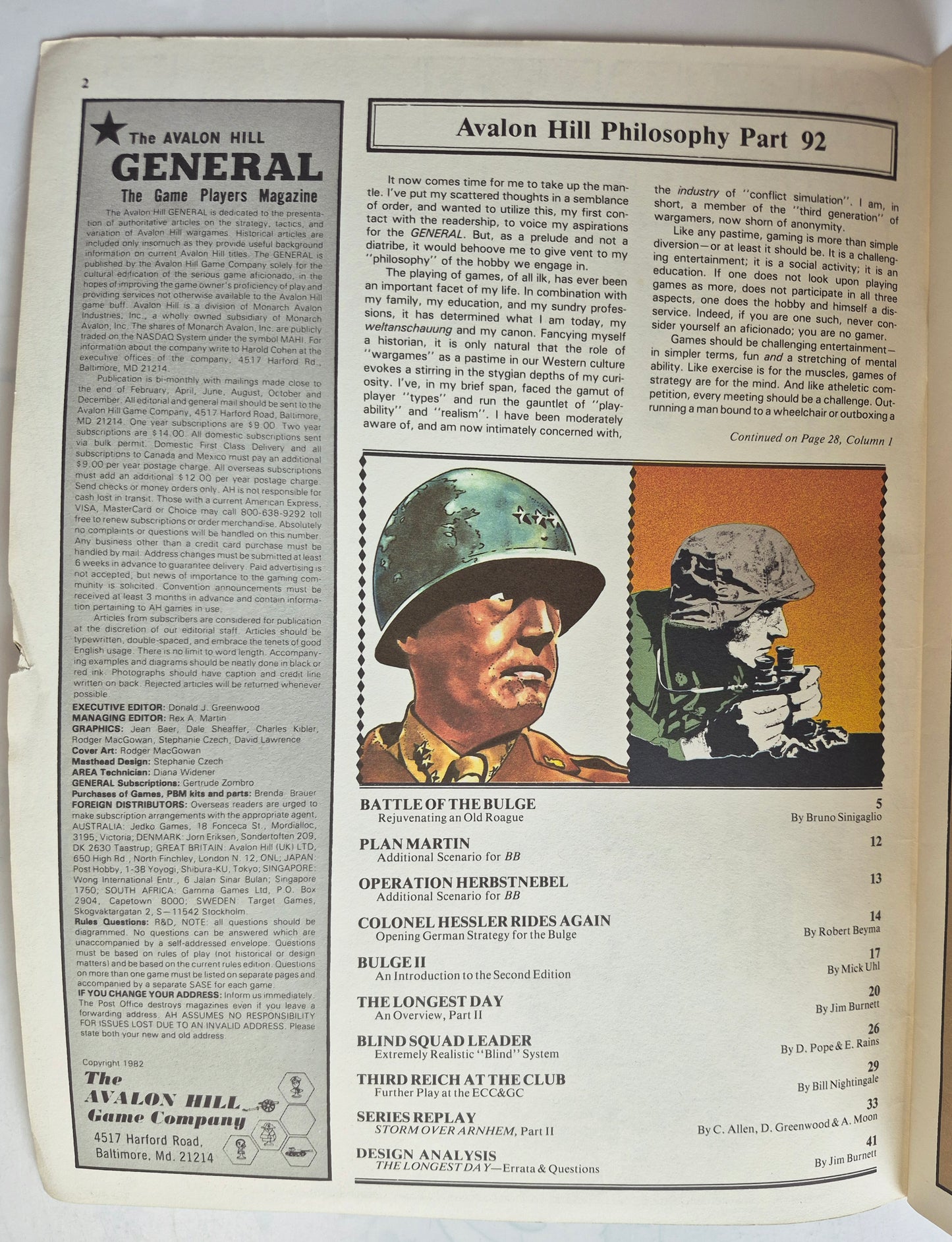 The Avalon Hill General Vol. 19 No. 2 Battle of the Bulge July-August 1982