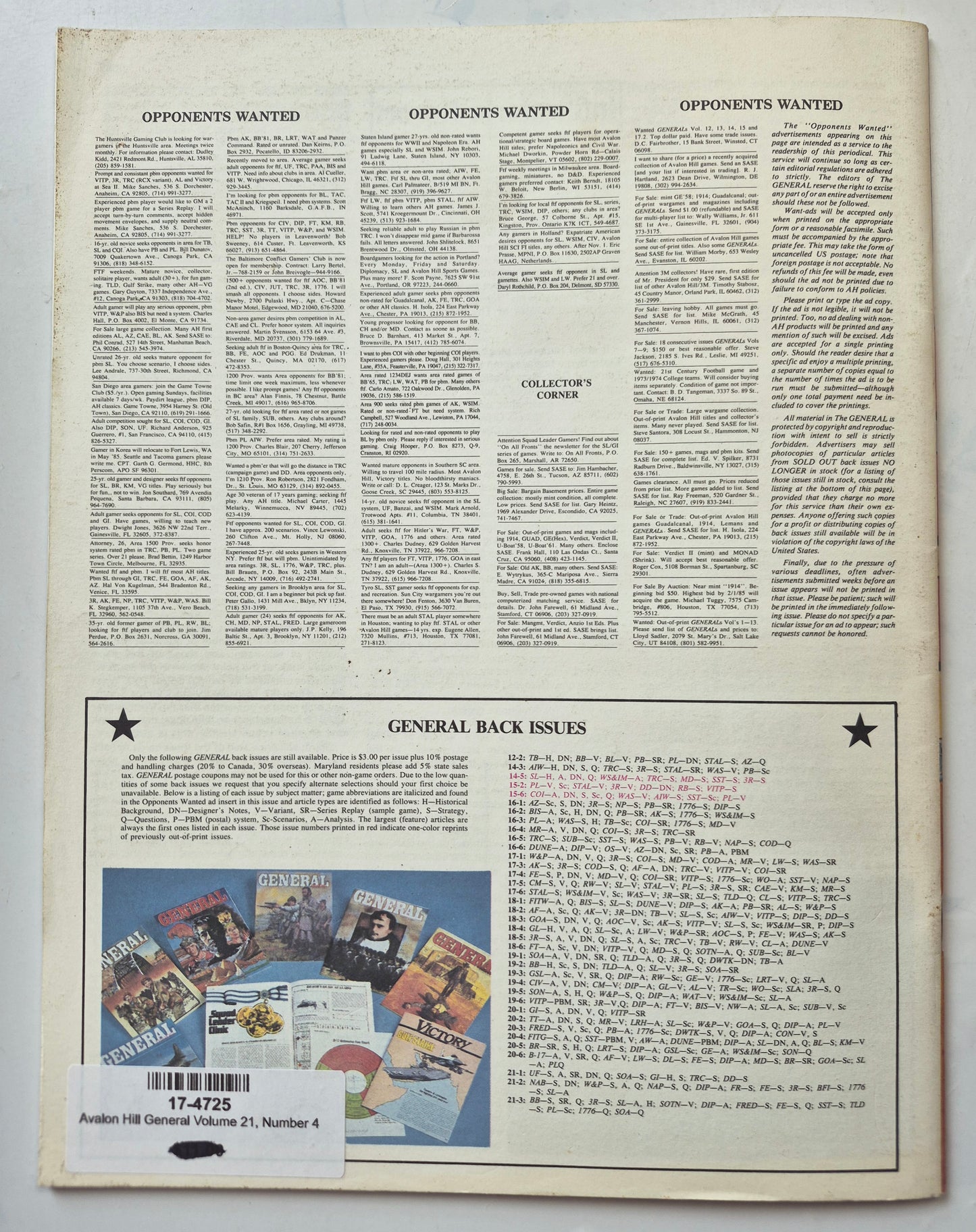 Avalon Hill General July-Aug. 1985 Vol. 21, No. 4 Panzergruppe Guderian Revisited