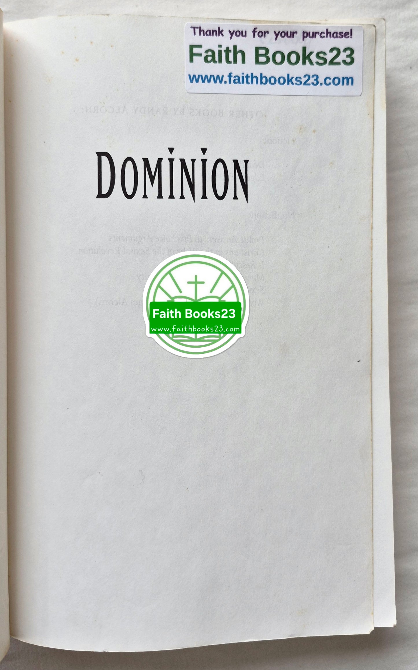 Dominion von Randy Alcorn (Ollie Chandler #2, Gut, 1996, Pb., 612 S., Multnomah)