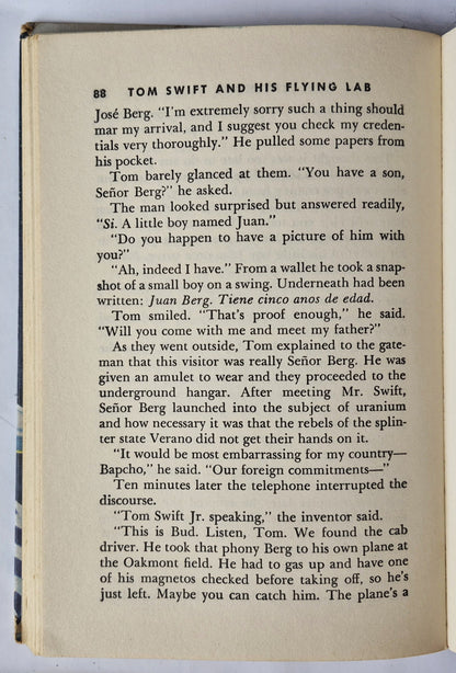 Tom Swift and His Flying Lab von Victor Appleton II (Gut, 1954, Gebundene Ausgabe, 208 Seiten, Grosset & Dunlap)