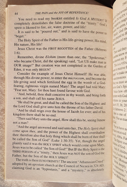 The Pain and the Joy of Repentance! by Garner Ted Armstrong (Very good, 2002, Pbk, 56 pages, The Garner Ted Armstrong Evangelistic Association)