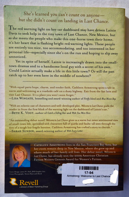 Welcome to Last Chance #1 by Cathleen Armstrong (A Place to Call Home, New, 2013, Pbk, 288 pages, Revell)
