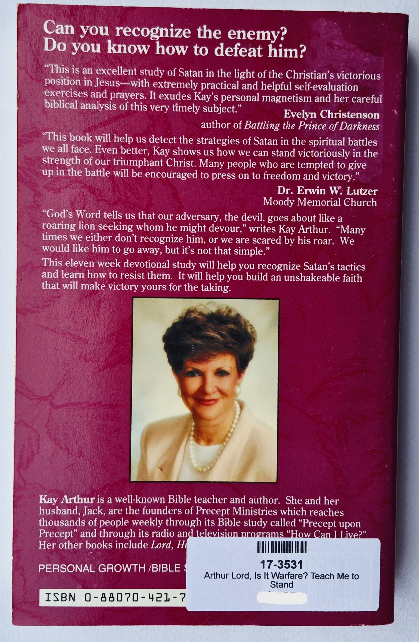 Lord, Is It Warfare? Teach Me to Stand von Kay Arthur (Sehr gut, 1991, Pbk, 339 Seiten, Multnomah)