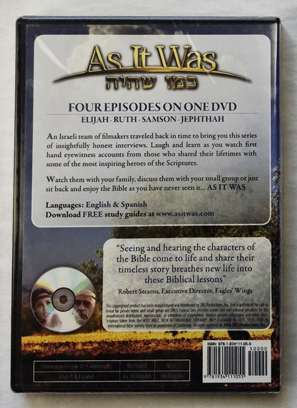 As It Was: Elijah Ruth Samson Jephthah DVD (NEW, ZRG Productions, 2006)