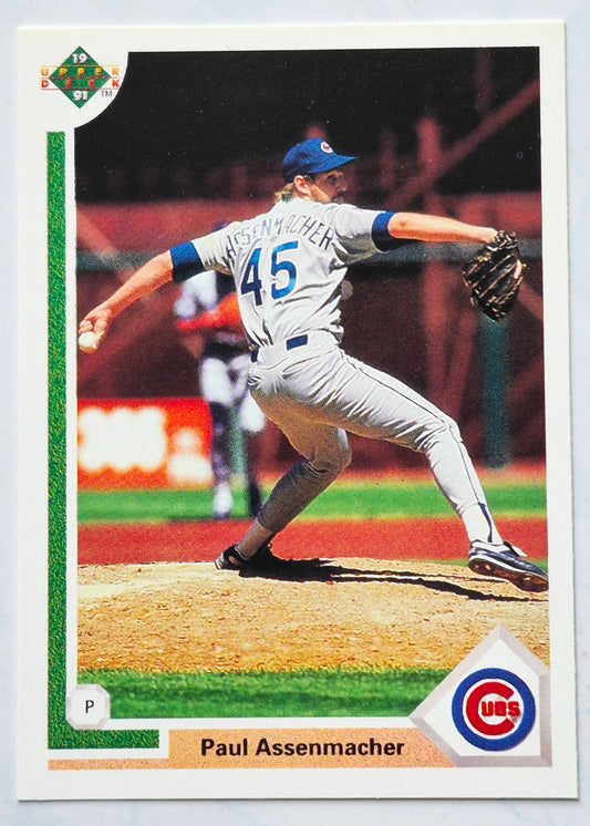 Assenmacher Paul Chicago Cubs Pitcher #491 Upper Deck 1991 Baseball Card