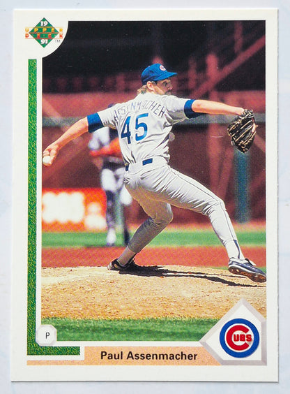 Assenmacher Paul Chicago Cubs Pitcher #491 Upper Deck 1991 Baseball Card