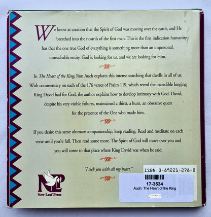 The Heart of the King: A Devotional Commentary of Psalm 119 von Ron Auch (Sehr gut, 1995, gebunden, 192 Seiten, New Leaf Press)