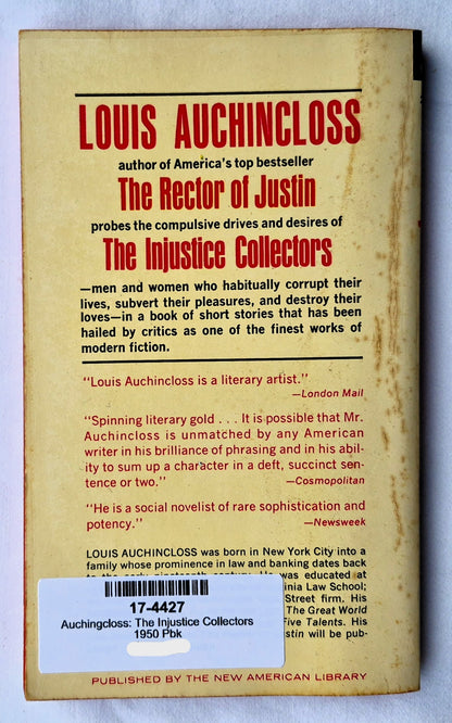 The Injustice Collectors von Louis Auchincloss (Gut, 1950, Tb, 160 Seiten, Signet Books)