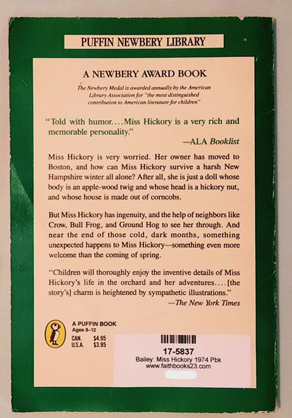 Miss Hickory by Carolyn Sherwin Bailey (Good, 1974, Pbk, 125 pages, Puffin Books)