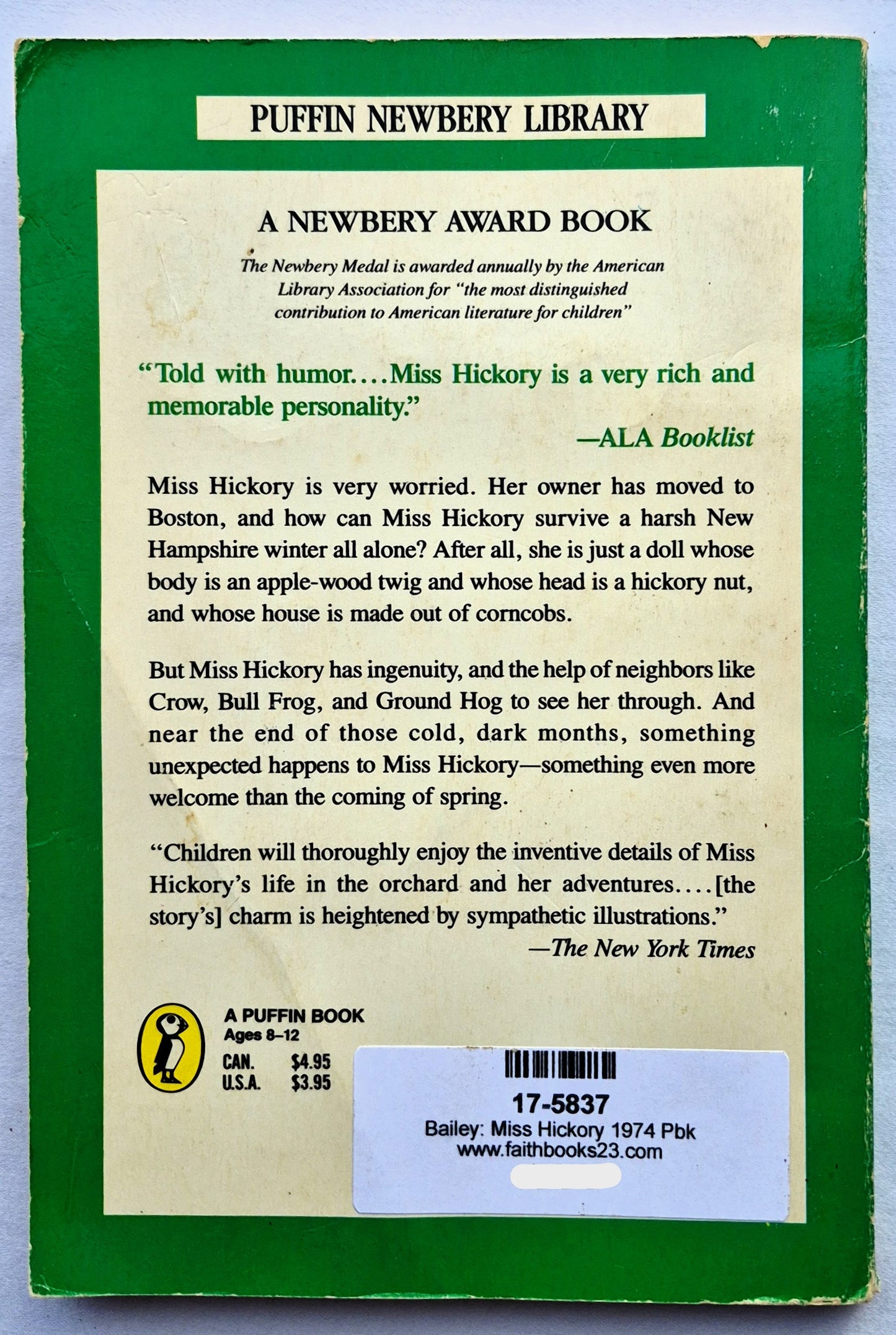 Miss Hickory von Carolyn Sherwin Bailey (Gut, 1974, Taschenbuch, 125 Seiten, Puffin Books)