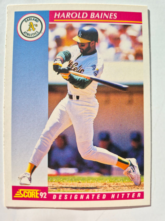 Score '92 Harold Baines #137 Oakland Athletics Designated Hitter Baseball Card Near Mint