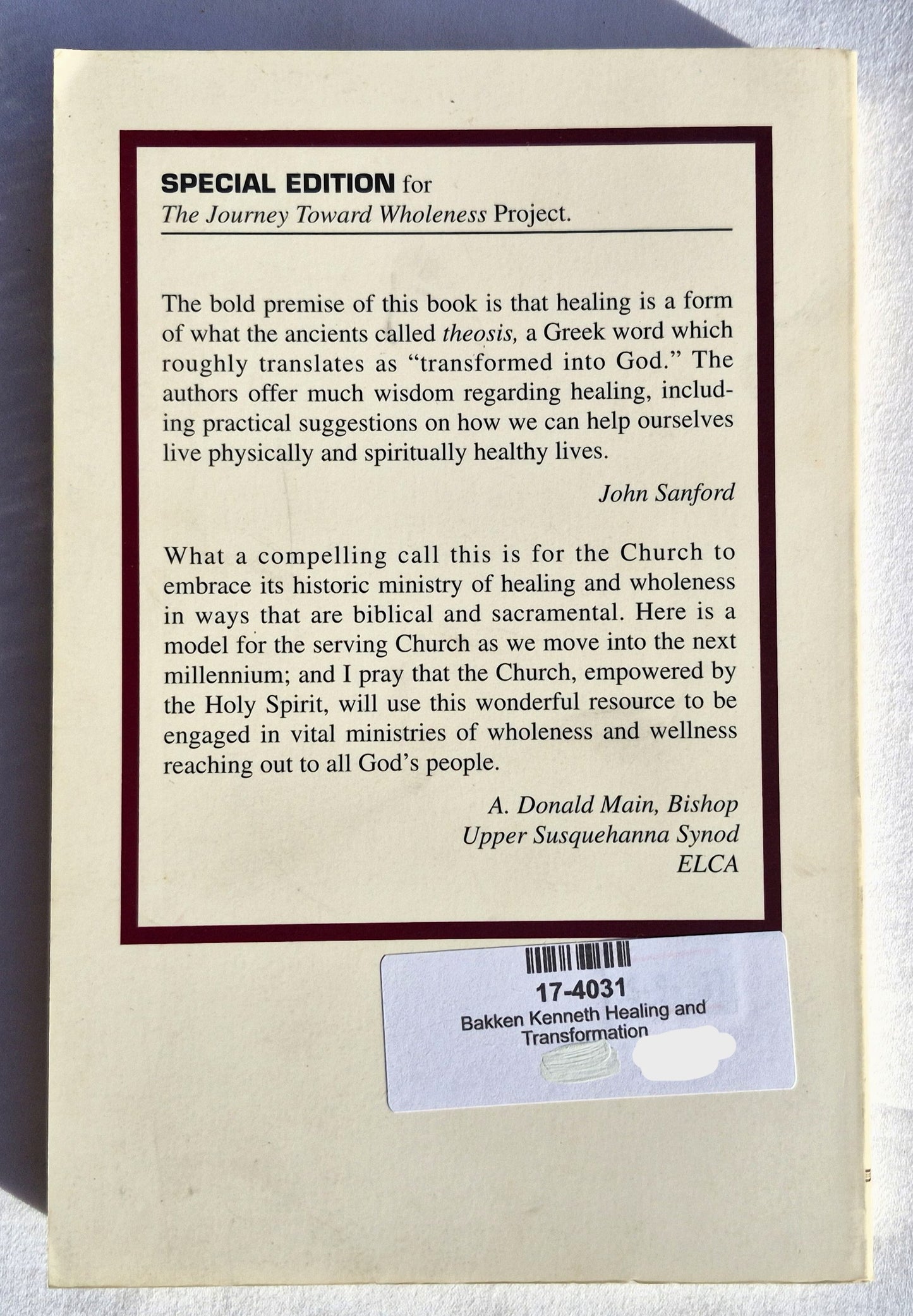 Healing and Transformation: Into the Image and Likeness of God von Kenneth L. Bakken; Kathleen H. Hofeller (Sehr gut, 1998, Taschenbuch, 308 Seiten, Bethany Fellowship Printing)
