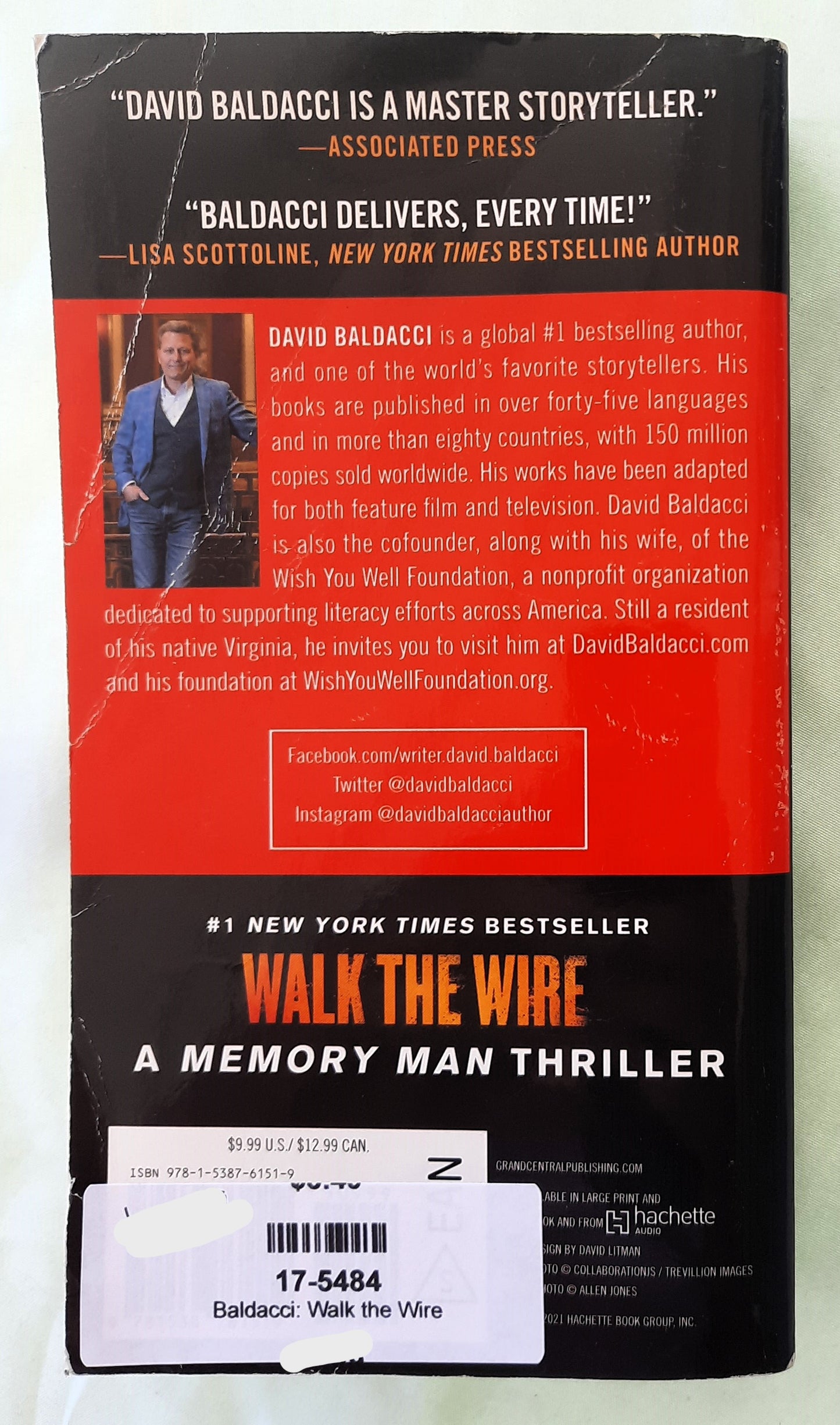 Walk the Wire by David Baldacci (Amos Decker #6, Good, 2021, Pbk, 510 pages, Grand Central Publishing)