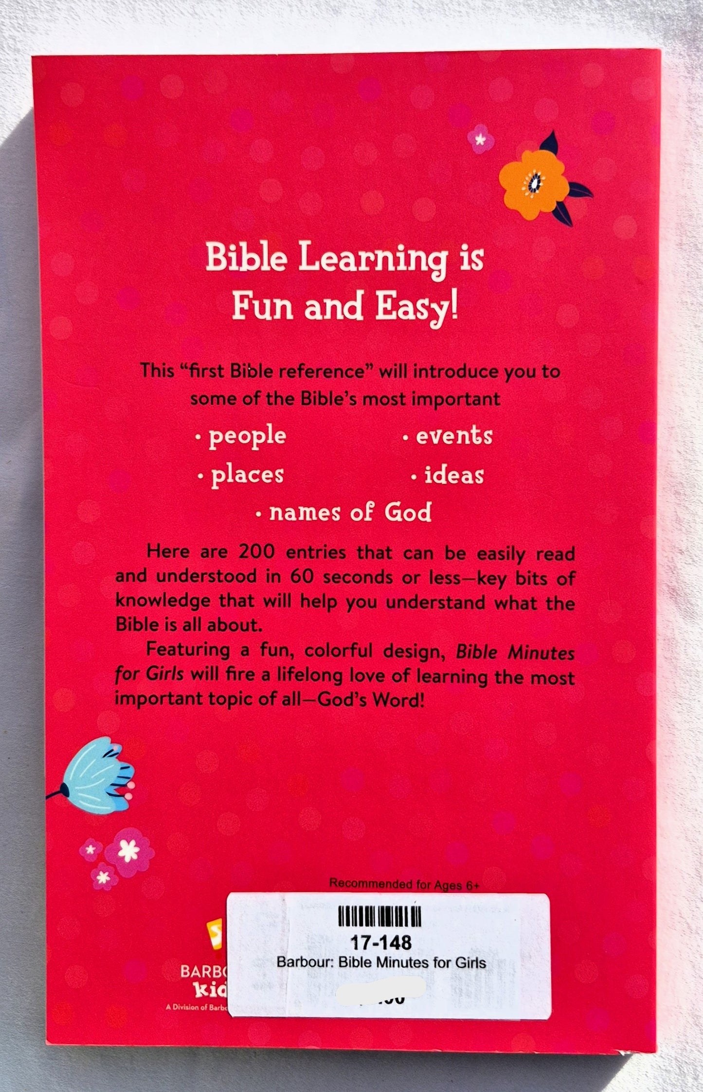 Bible Minutes for Girls by Barbour Publishing (New, 2021, Pbk, 206 pages)