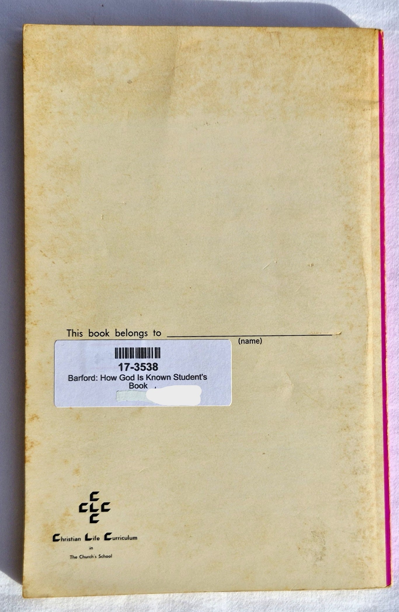 How God Is Known Student's Book von Rose Grano Barford (Sehr gut, 1969, Taschenbuch, 192 Seiten, Lehrplan für christliches Leben)