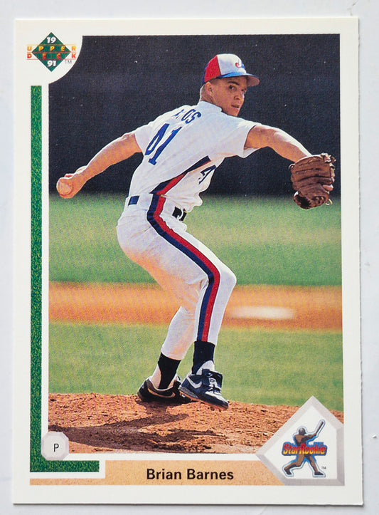 Barnes Brian Montreal Expos Pitcher #12 Upper Deck 1991 Baseball Card