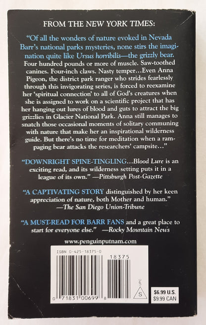 Blood Lure by Nevada Barr (Anna Pigeon Novel, Good, 2002, Pbk, 333 pages, Penguin Putman)