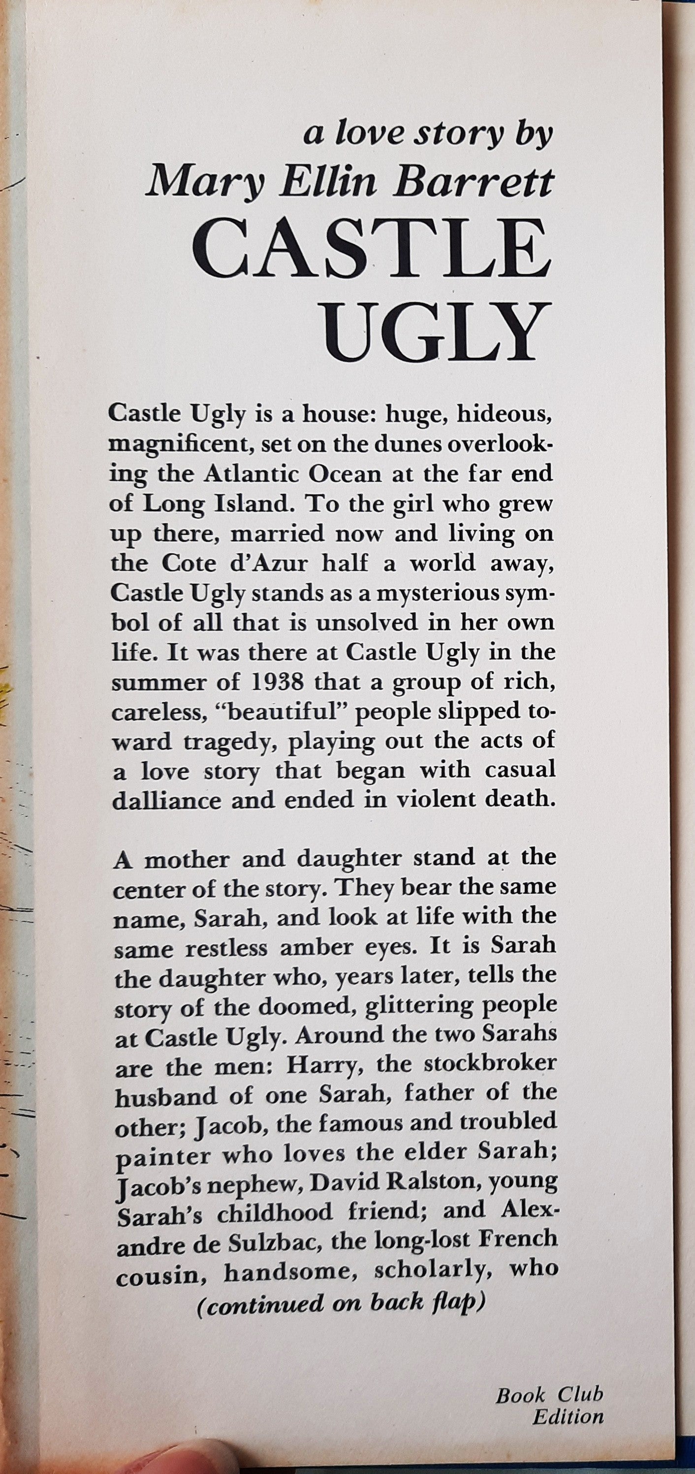 Castle Ugly von Mary Ellin Barrett (Gut, 1966, gebunden, 218 Seiten, E.P. Dutton & Co.)