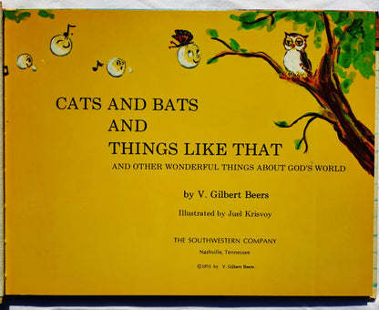 Cats and Bats and Things Like That von V. Gilbert Beers (Sehr gut, 1973, gebundene Ausgabe, Wonder World Books)