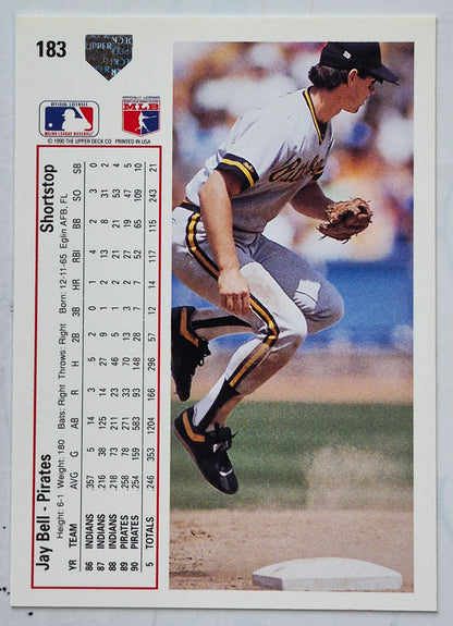 Bell Jay Pittsburgh Pirates Shortstop #183 Upper Deck 1991 Baseball Card