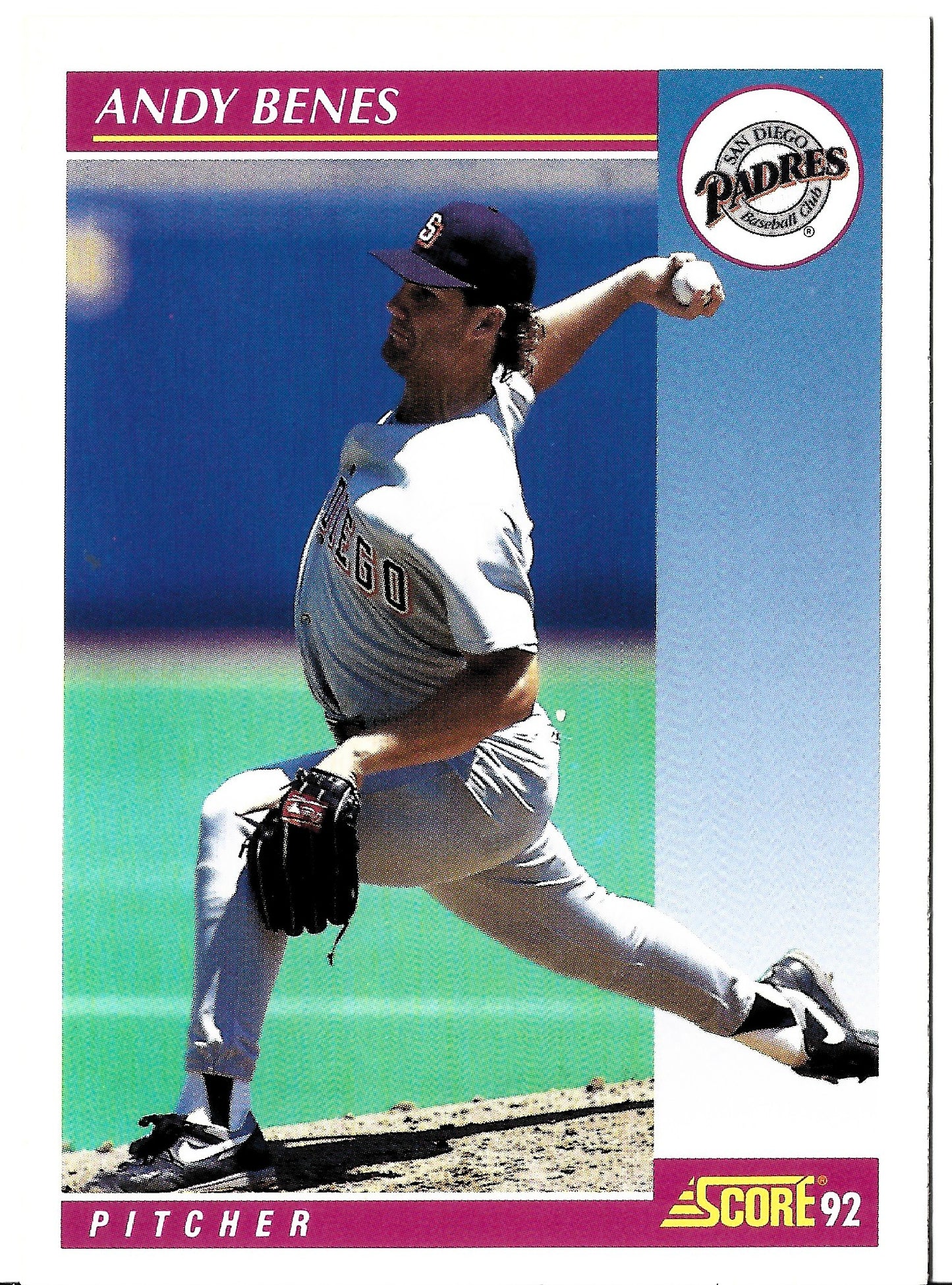 Benes Andy San Diego Padres Pitcher 1992 Score #133 Baseball Card