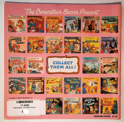 The Berenstain Bears and the Bad Dream by Stan & Jan Berenstain (Very good, 1988, Pbk, 32 pages, Random House)