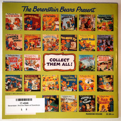 The Berenstain Bears and the Week at Grandma's by Stan & Jan Berenstain (Very good, 1986, Pbk, 32 pages, Random House)