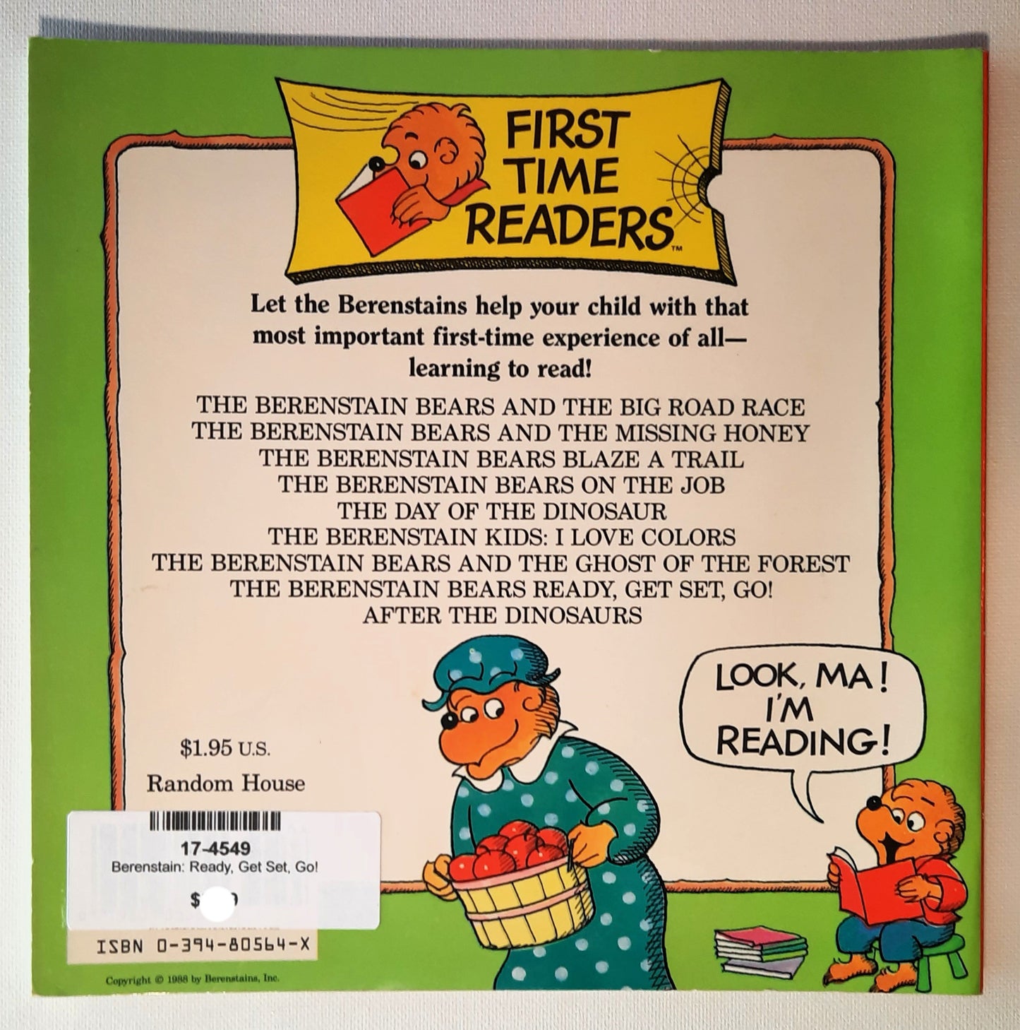 The Berenstain Bears Ready, Get Set, Go! by Stan & Jan Berenstain (Very good, 1988, Pbk, 32 pages, Random House)