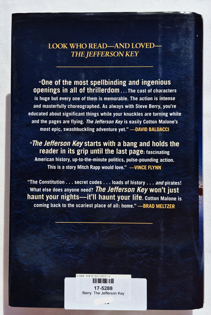 The Jefferson Key #7 von Steve Berry (Cotton Malone Reihe, Sehr gut, 2011, HC, 456 Seiten, Ballantine Books)