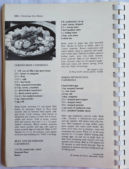 The Beta Sigma Phi International Holiday Cookbook (Good, 1971, Spiral Pbk, Favorite Recipes Press)