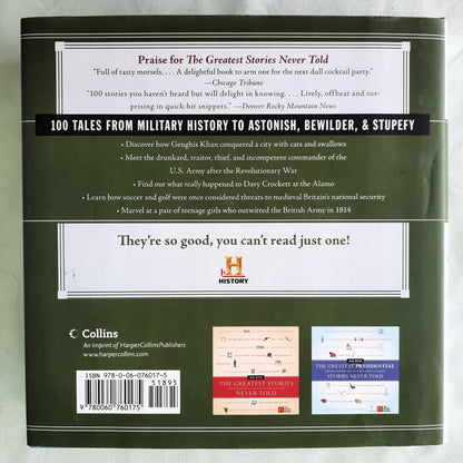 The Greatest War Stories Never Told by Rick Beyer (Very good, 2005, HC, 214 pages, HarperCollins)