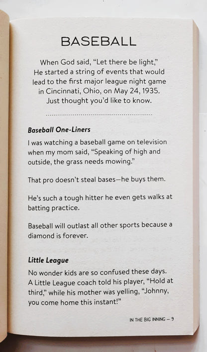 In the Big Inning Joke Book by Barbour Books (New, 2013, Pbk, 186 pages)