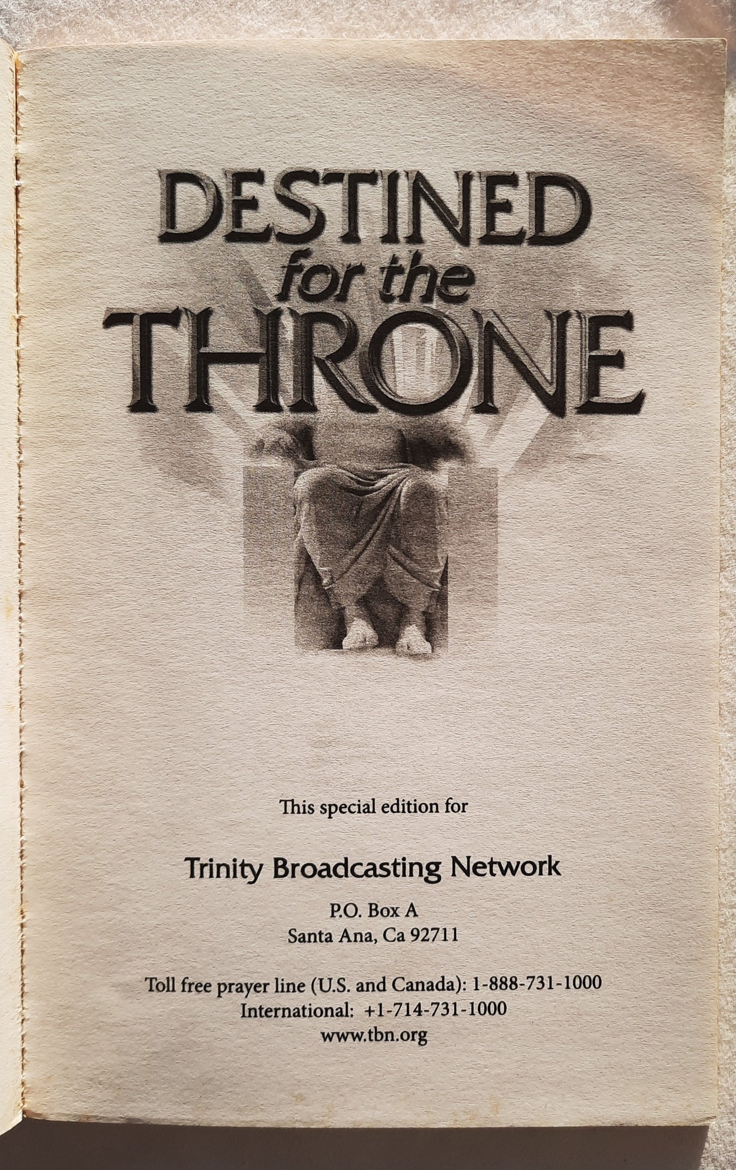 Destined for the Throne von Paul E. Billheimer (Gut, 1978, Taschenbuch, 134 Seiten, Trinity Broadcasting Network)