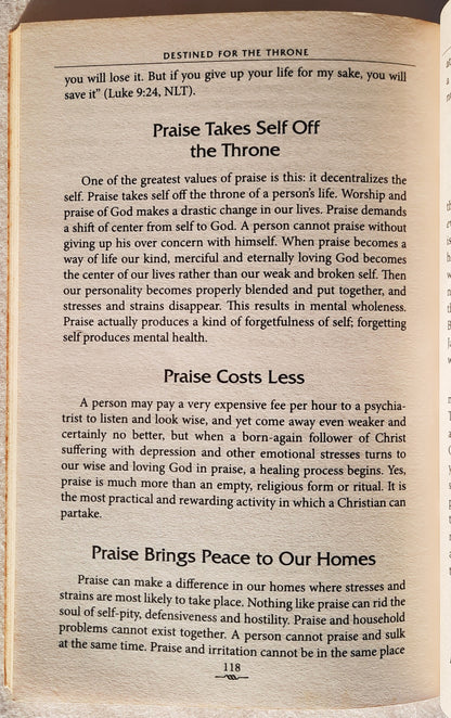 Destined for the Throne von Paul E. Billheimer (Gut, 1978, Taschenbuch, 134 Seiten, Trinity Broadcasting Network)