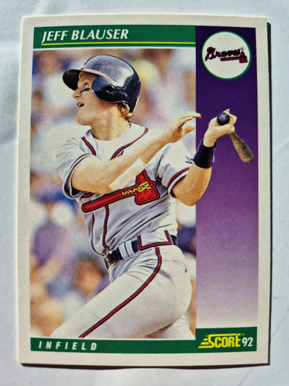 Score '92 Jeff Blauser Atlanta Braves Infield Baseballkarte #362 Fast Neuwertig