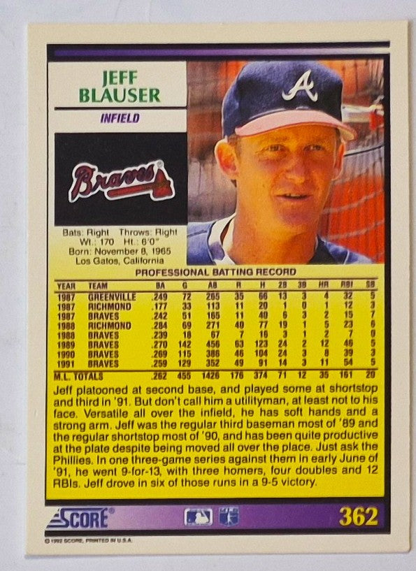 Scott Bailes California Angels Relief Pitcher 1992 Score #331 Baseballkarte (Exzellent)