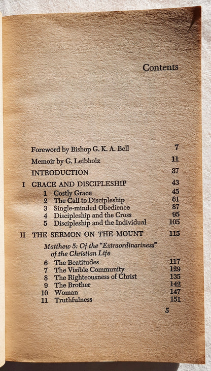 The Cost of Discipleship Revised Edition by Dietrich Bonhoeffer (Good, 1963, PBk, 352 pages, Collier Books, first paperback edition)