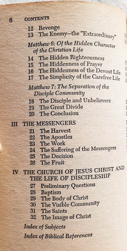 Nachfolge überarbeitet von Dietrich Bonhoeffer (Gut, 1963, TB, 352 Seiten, Collier Books, erste Taschenbuchausgabe)