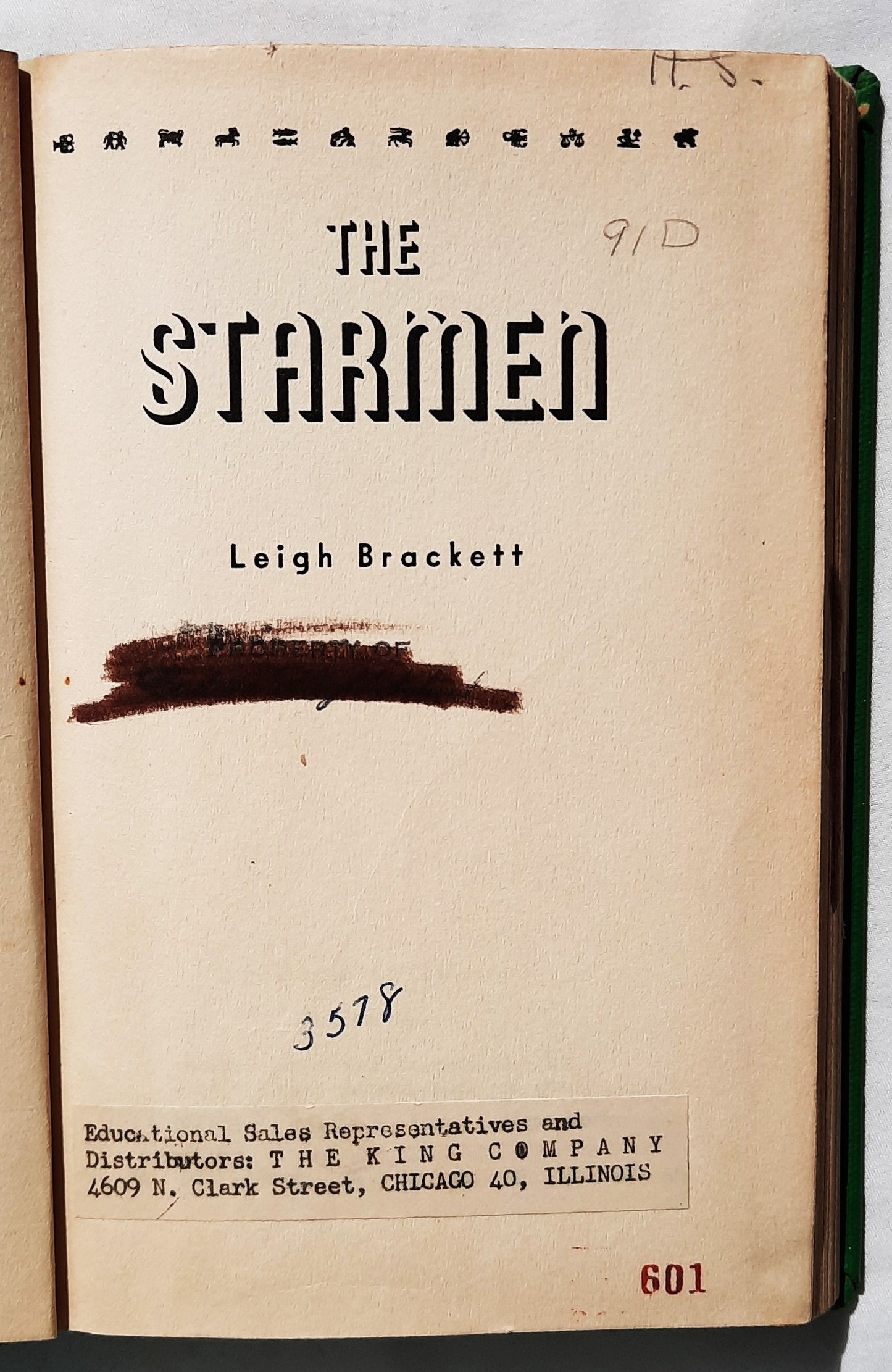 Die Sternenleute von Leigh Brackett (Gut, 1952, HC, 213 Seiten, The King Company, Erstausgabe)