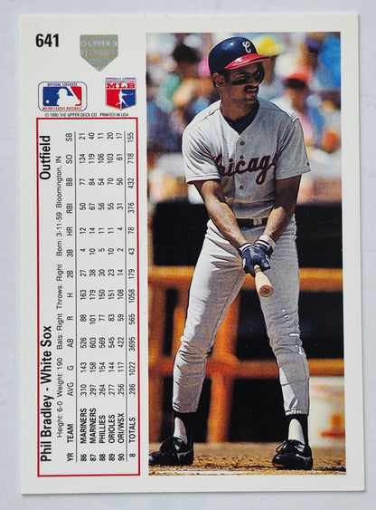 Bradley Phil Chicago White Sox Outfield #641 Upper Deck 1991 Baseball Card