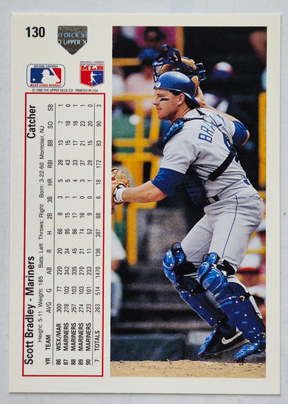 Bradley Scott Seattle Mariners Catcher #130 Upper Deck 1991 Baseball Card