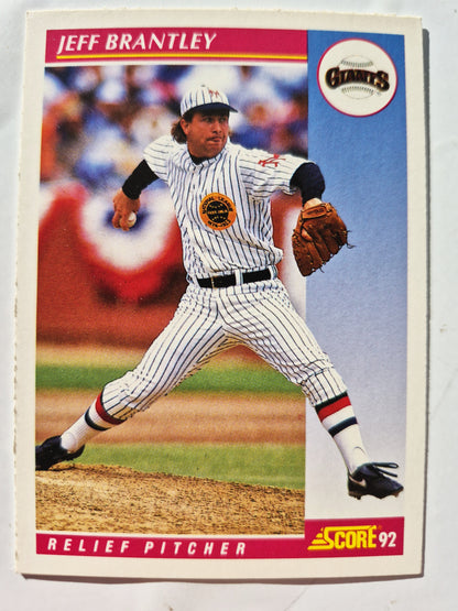 Score '92 Jeff Brantley San Francisco Giants Relief Pitcher Baseballkarte #157 Near Mint